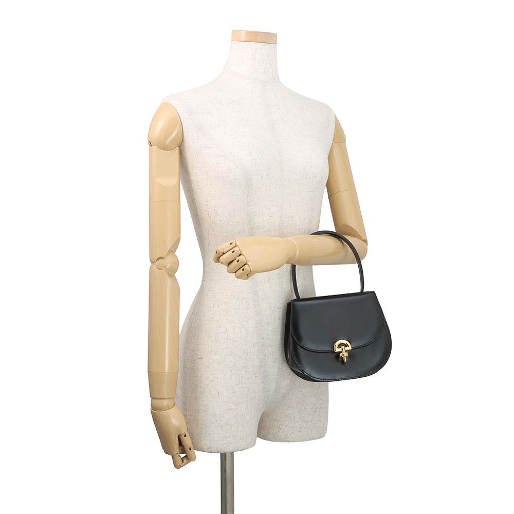 Celine Vintage Leather 2-Way Shoulder Bag Black — view 4