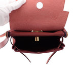 Hermes Shoulder Bag Herbag Zip Mini Rouge Ash Gold Toile Military Vache Hunter — view 5