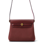 Hermes Shoulder Bag Herbag Zip Mini Rouge Ash Gold Toile Military Vache Hunter