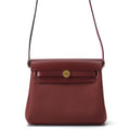 Hermes Shoulder Bag Herbag Zip Mini Rouge Ash Gold Toile Military Vache Hunter