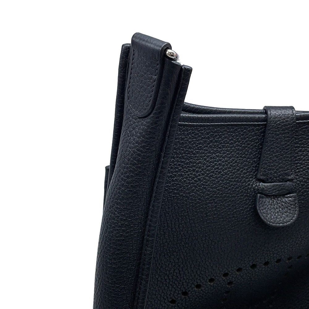 Hermes Shoulder Bag Evelyne 3 PM Black Silver Taurillon Clemence — view 7
