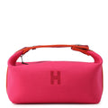 Hermes Pouch Bride-a-Brac PM Hibiscus Silver Canvas Case
