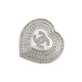 Chanel Brooch Heart CC Logo Metal Rhinestone