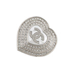 Chanel Brooch Heart CC Logo Metal Rhinestone