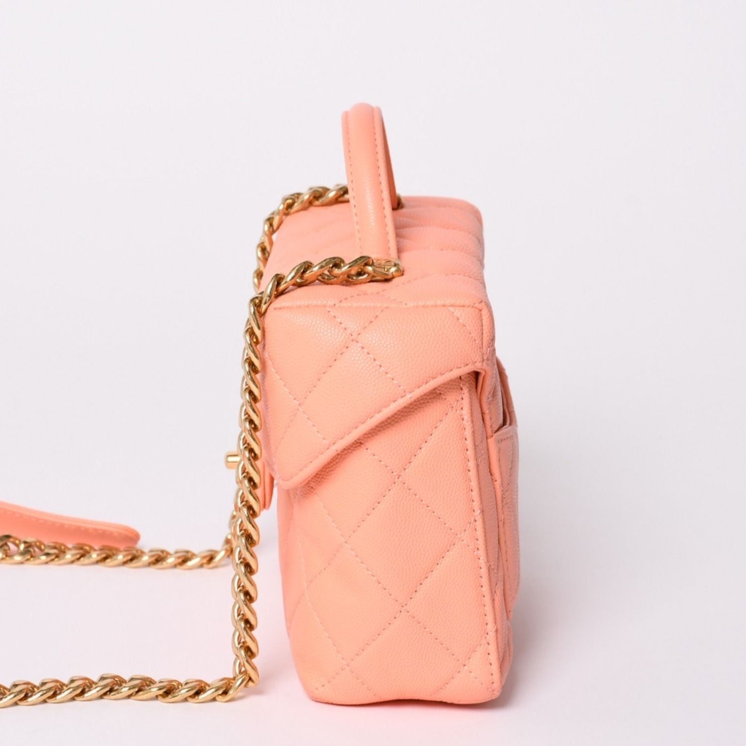 Chanel Vanity Chain Shoulder Bag 2-Way Base CC Logo Caviar Leather Pink — view 4
