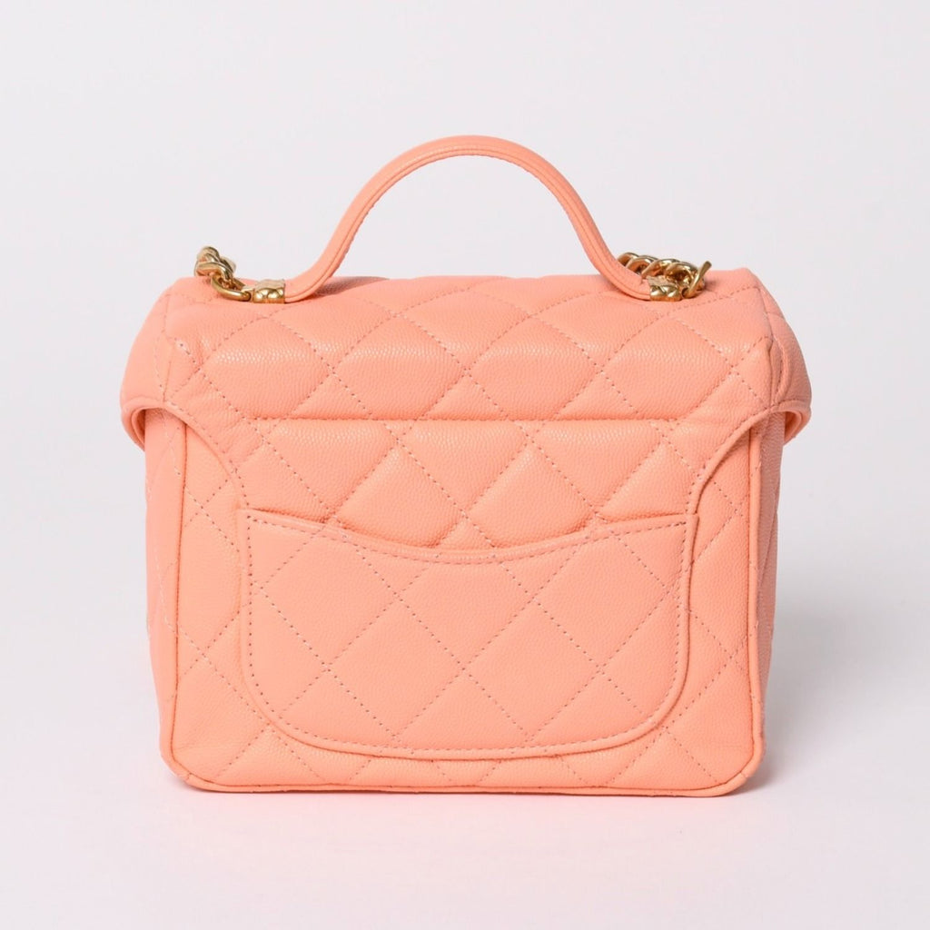 Chanel Vanity Chain Shoulder Bag 2-Way Base CC Logo Caviar Leather Pink — view 2