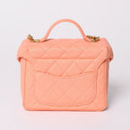 Chanel Vanity Chain Shoulder Bag 2-Way Base CC Logo Caviar Leather Pink — view 2