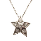 Chanel Comet Necklace Small Diamond Silver Color