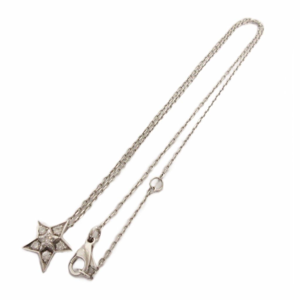 Chanel Comet Necklace Small Diamond Silver Color — view 2