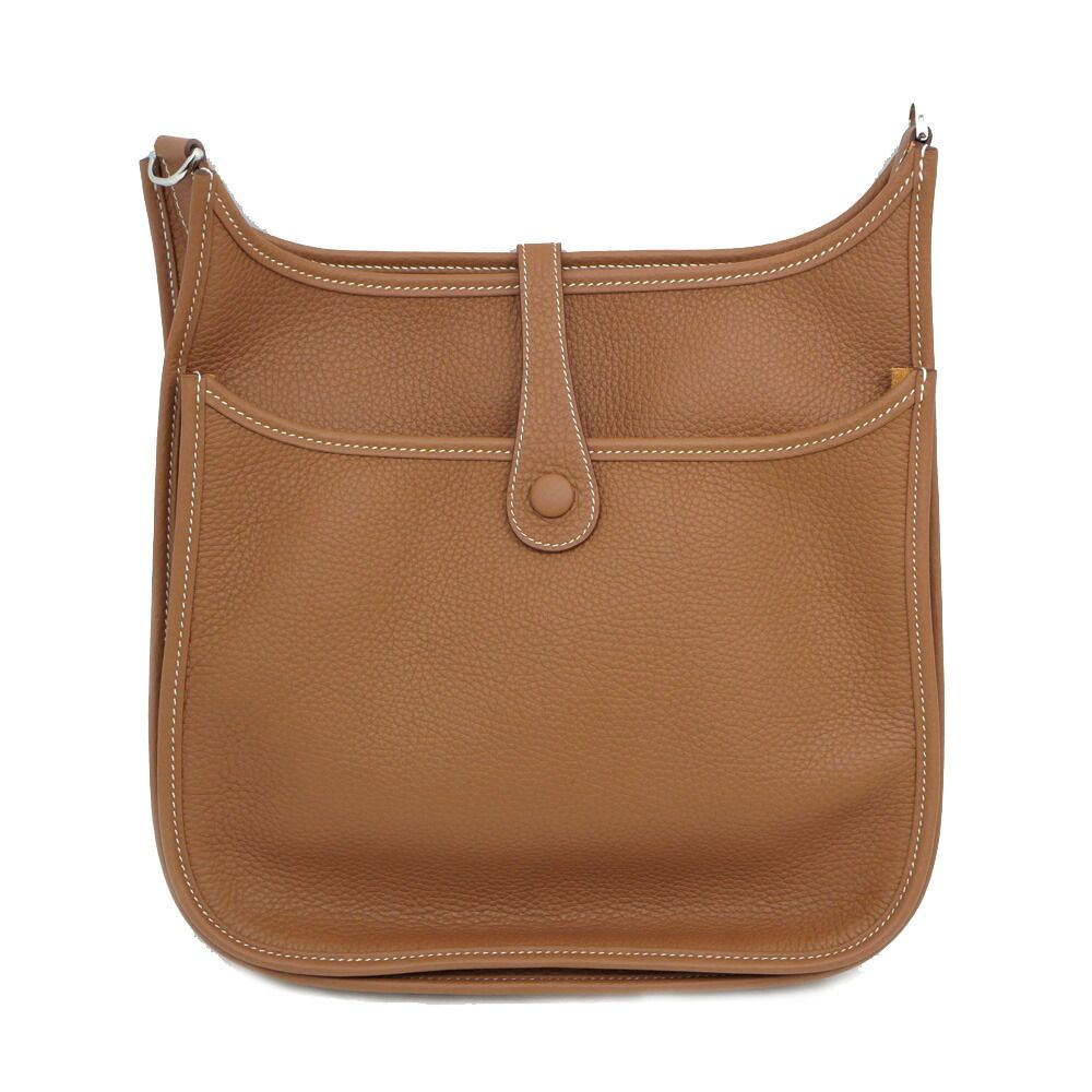 Hermes Evelyne 3 PM Gold Silver Taurillon Clemence Shoulder Bag — view 3
