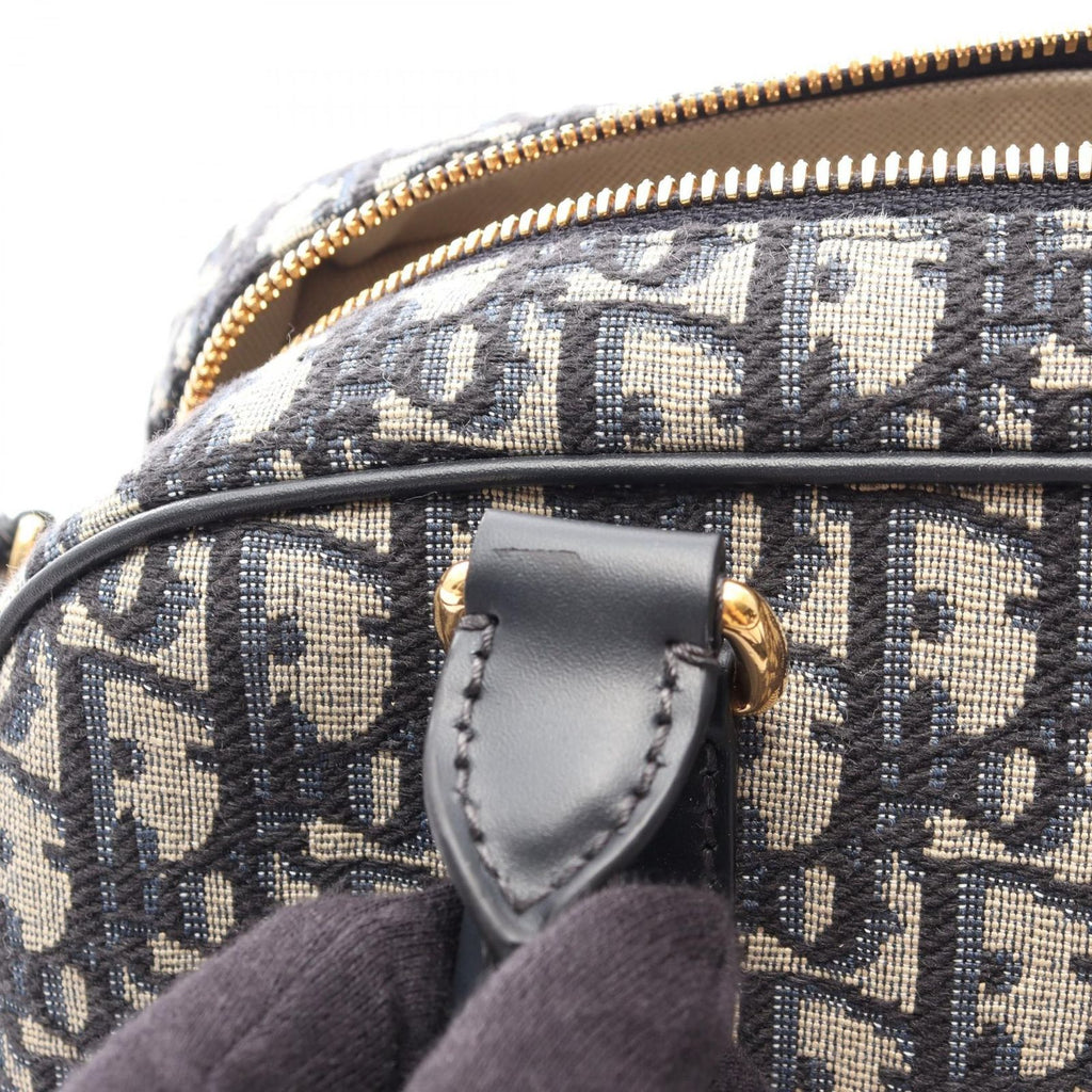 Dior D-vibe Bow Sling Bag Oblique 2-Way Navy Canvas Leather — view 6