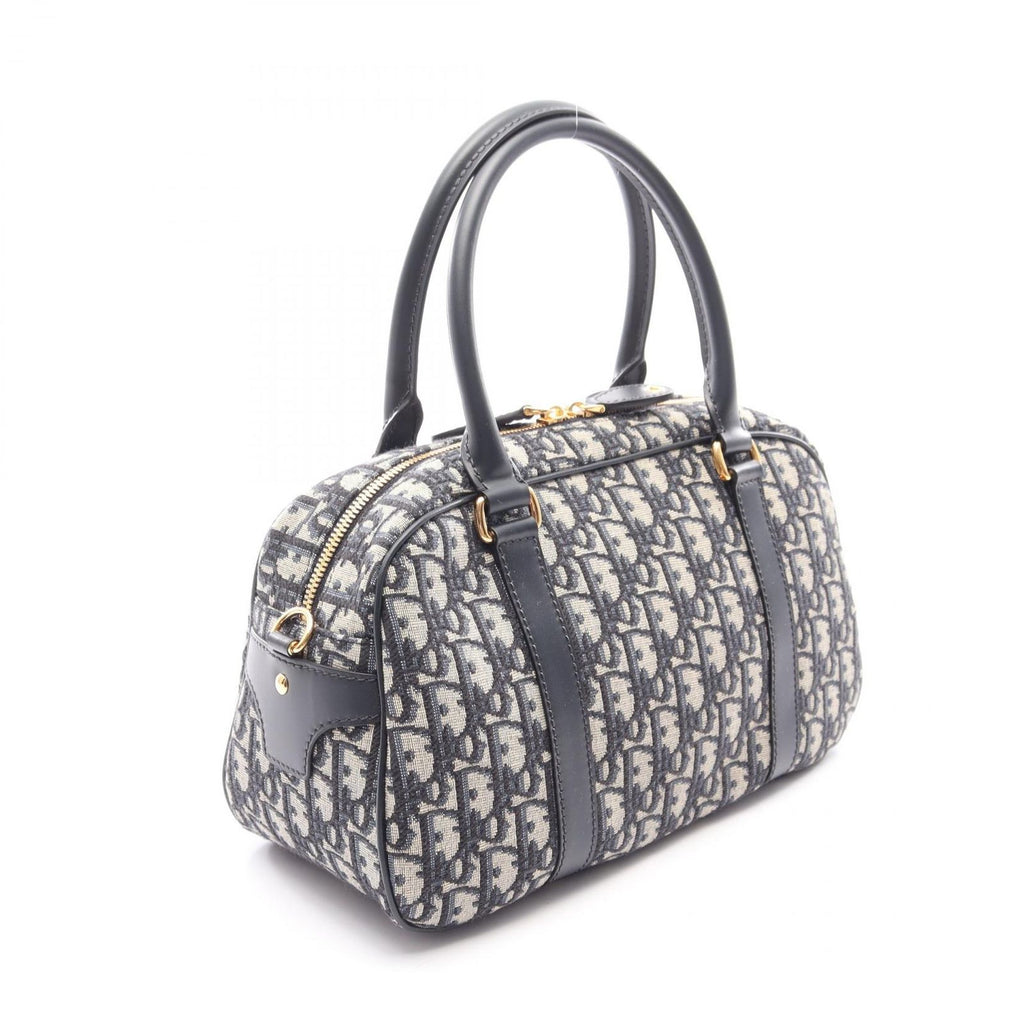 Dior D-vibe Bow Sling Bag Oblique 2-Way Navy Canvas Leather — view 2