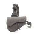 Dior Waist Bag Tears Charcoal Gray Leather Oblique Saddle