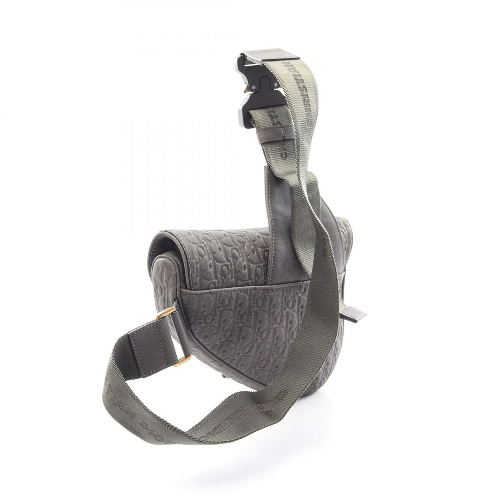 Dior Waist Bag Tears Charcoal Gray Leather Oblique Saddle — view 2