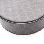 Celine Shoulder Bag Round Purse Triomphe Black Brown Canvas Leather — view 8