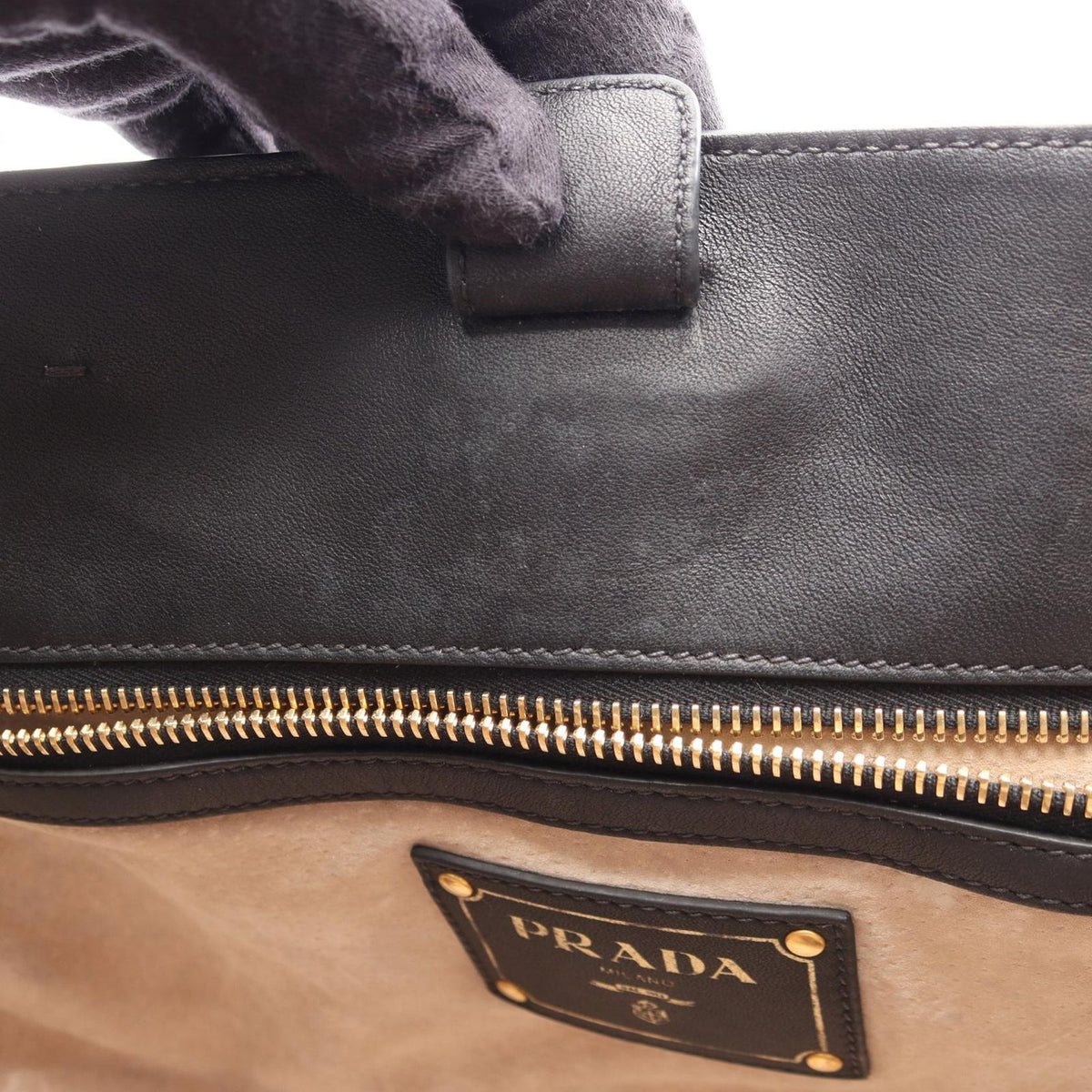 Prada Tote Soft Calf 2-Way Black Leather — view 8