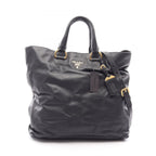 Prada Tote Soft Calf 2-Way Black Leather