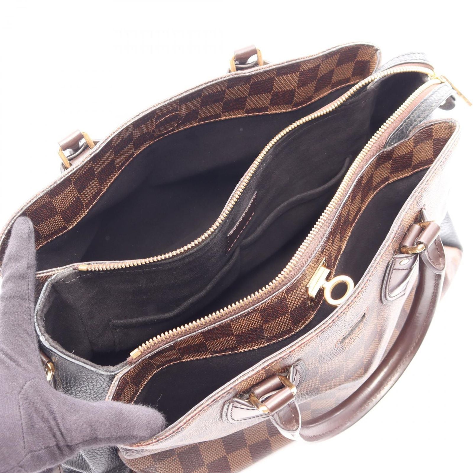 Louis Vuitton Handbag Normandy Damier Ebene Noir 2-Way Canvas Leather — view 3