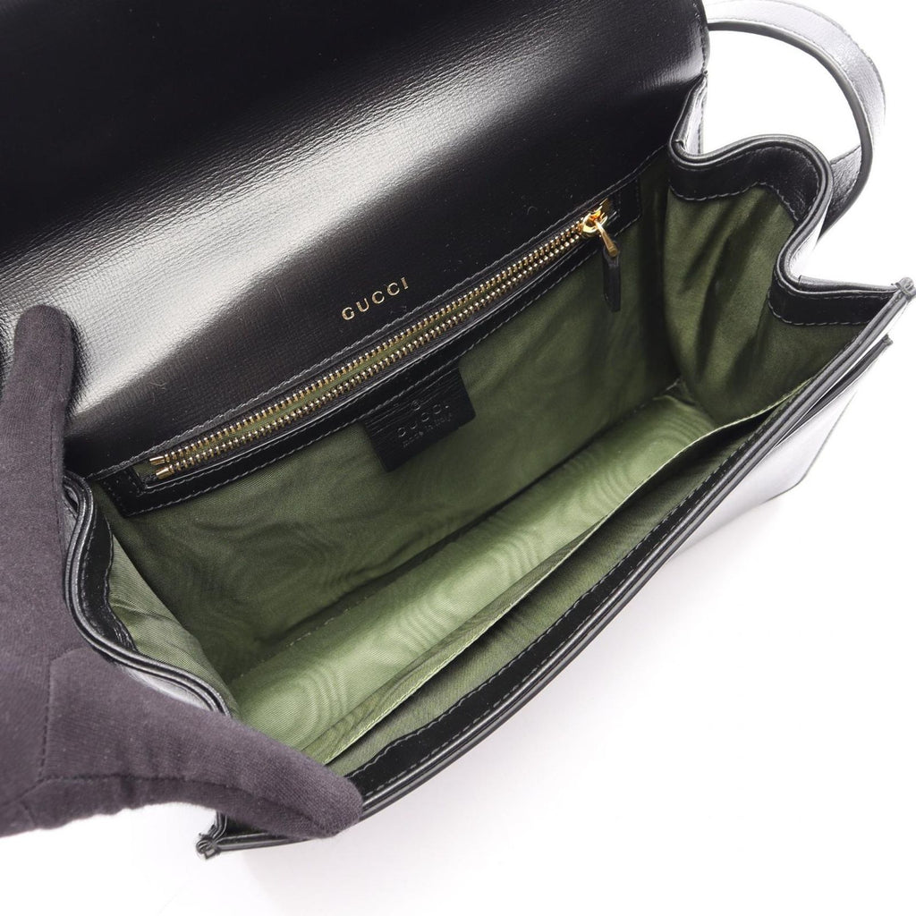 Gucci Shoulder Bag Double Black Leather GG Marmont — view 3