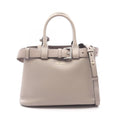 Prada Tote Buckle 2-Way Gray Leather Handbag
