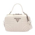 Prada Handbag Diagram 2-Way White Leather Chain