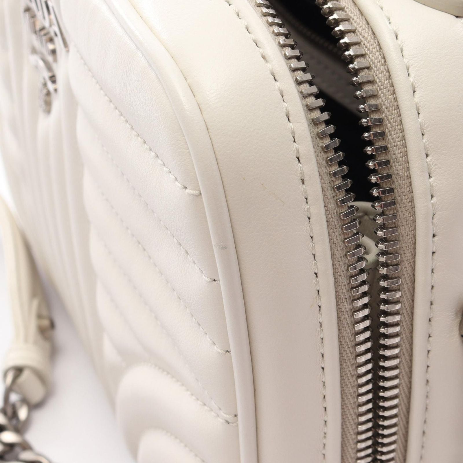 Prada Handbag Diagram 2-Way White Leather Chain — view 7