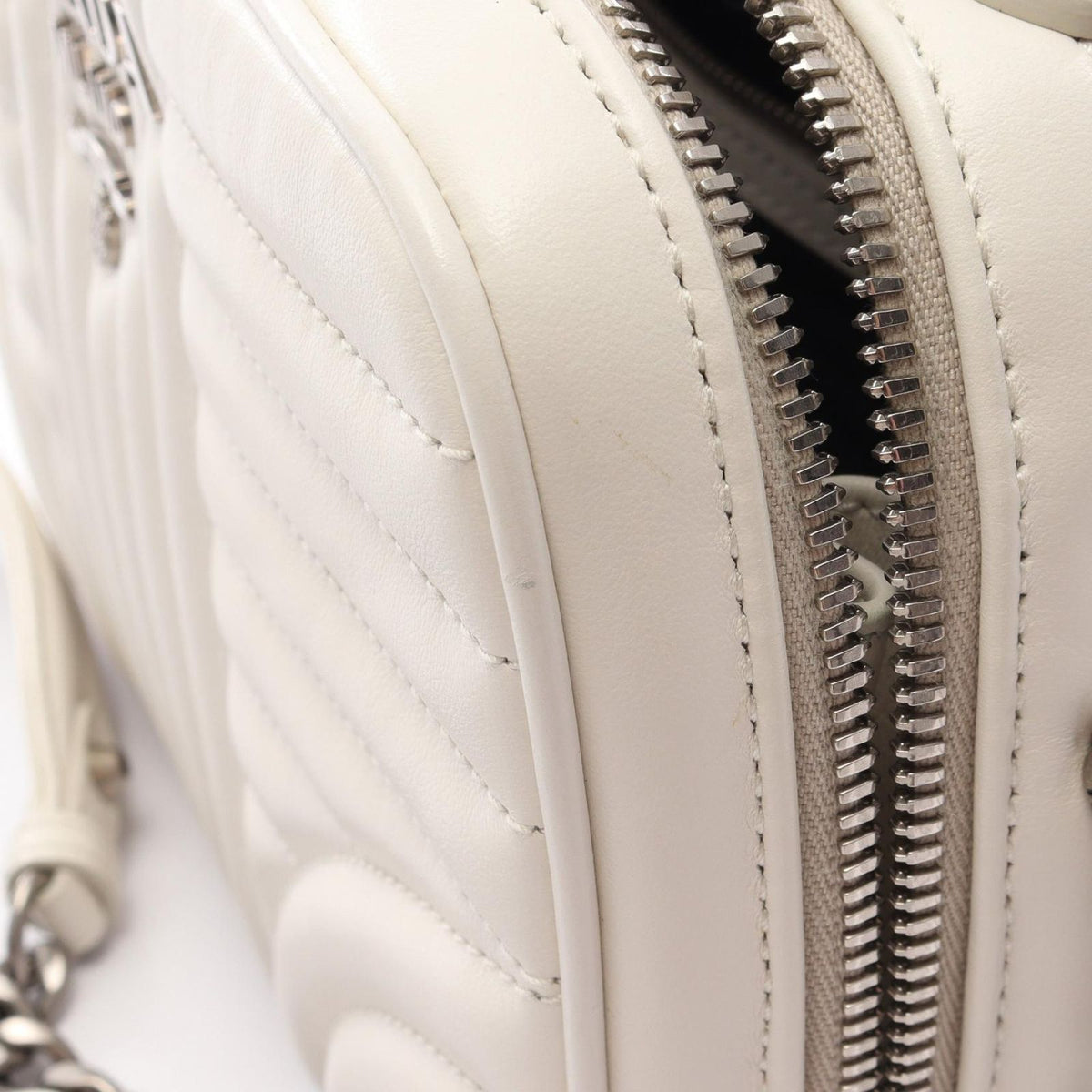 Prada Handbag Diagram 2-Way White Leather Chain — view 7
