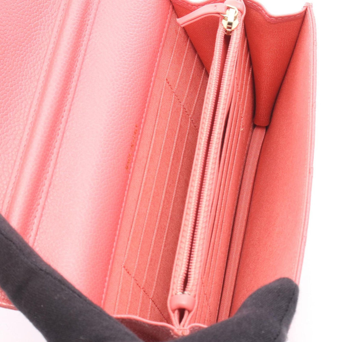 Chanel Shoulder Bag Quilted Pink Caviar Leather Chain Wallet — view 3