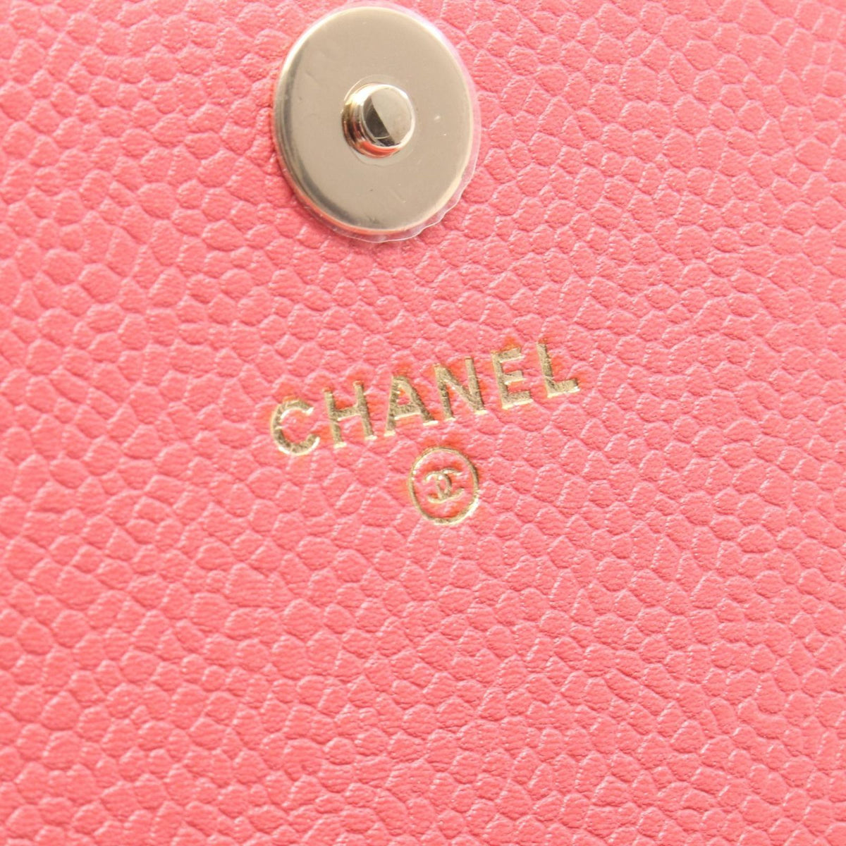 Chanel Shoulder Bag Quilted Pink Caviar Leather Chain Wallet — view 4