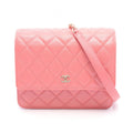 Chanel Shoulder Bag Quilted Pink Caviar Leather Chain Wallet