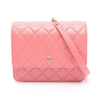 Chanel Shoulder Bag Quilted Pink Caviar Leather Chain Wallet