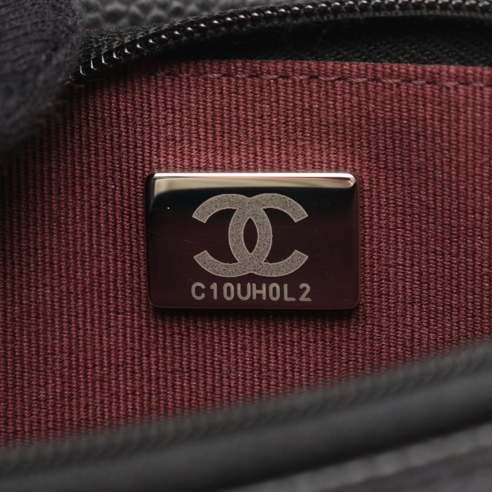 Chanel Shoulder Bag Quilted Black Caviar Leather Chain Wallet — view 6
