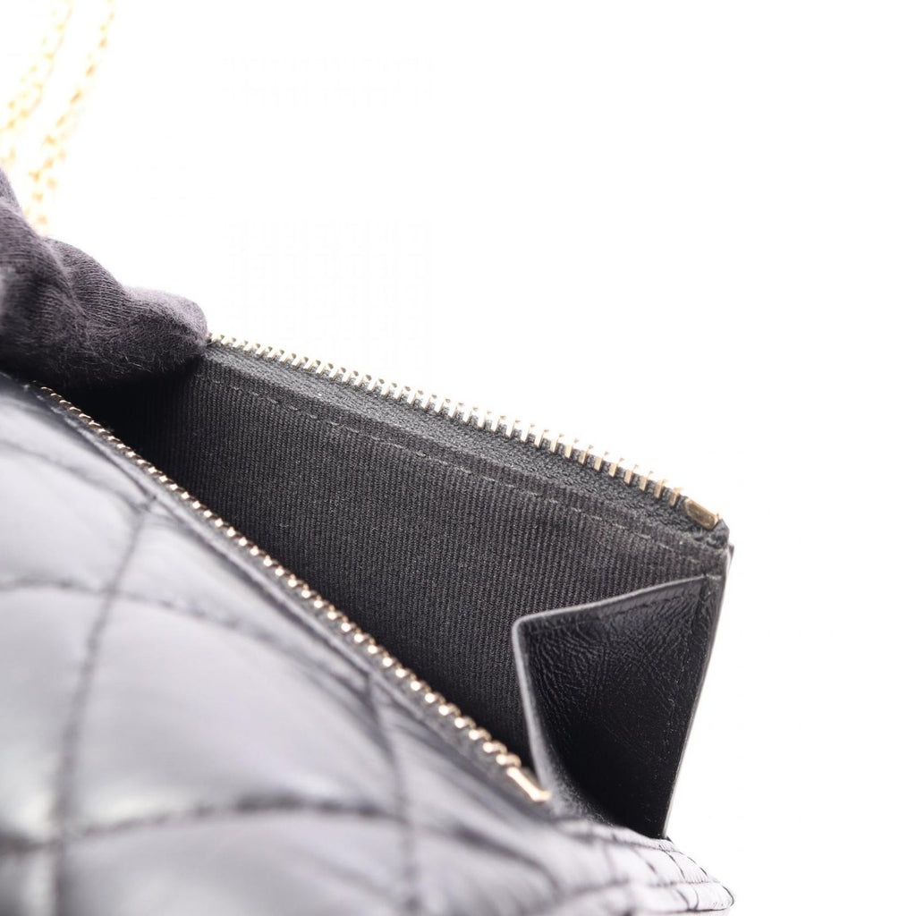 Chanel Shoulder Bag 2.55 Quilted Mini Black Calf Chain Wallet — view 7