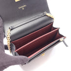 Chanel Shoulder Bag 2.55 Quilted Mini Black Calf Chain Wallet — view 3