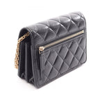 Chanel Shoulder Bag 2.55 Quilted Mini Black Calf Chain Wallet — view 2
