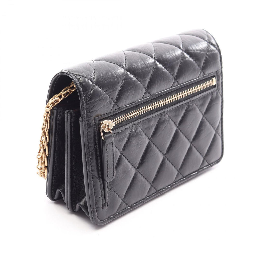 Chanel Shoulder Bag 2.55 Quilted Mini Black Calf Chain Wallet — view 2