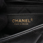 Chanel Shoulder Bag Quilted Small Flap Black Caviar Leather Chain — view 4
