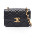 Chanel Shoulder Bag Quilted Small Flap Black Caviar Leather Chain