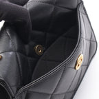 Chanel Shoulder Bag Quilted Small Flap Black Caviar Leather Chain — view 6