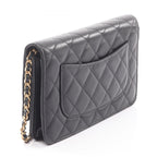 Chanel Shoulder Bag Quilted Egyptian Charm Black Lambskin Chain Wallet — view 2