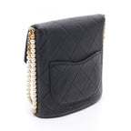 Chanel Shoulder Bag Quilted Faux Pearl Bag Black Leather Chain — view 2