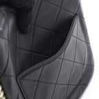 Chanel Shoulder Bag Quilted Faux Pearl Bag Black Leather Chain — view 6