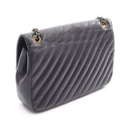 Chanel Shoulder Bag CC Logo Quilted Flap Black Leather Chain — view 2