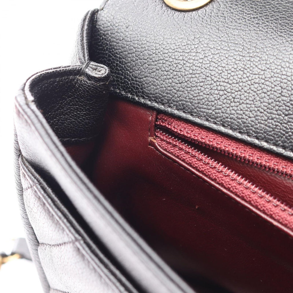 Chanel Shoulder Bag CC Logo Quilted Flap Black Leather Chain — view 6