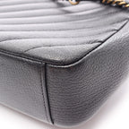 Chanel Shoulder Bag CC Logo Quilted Flap Black Leather Chain — view 7