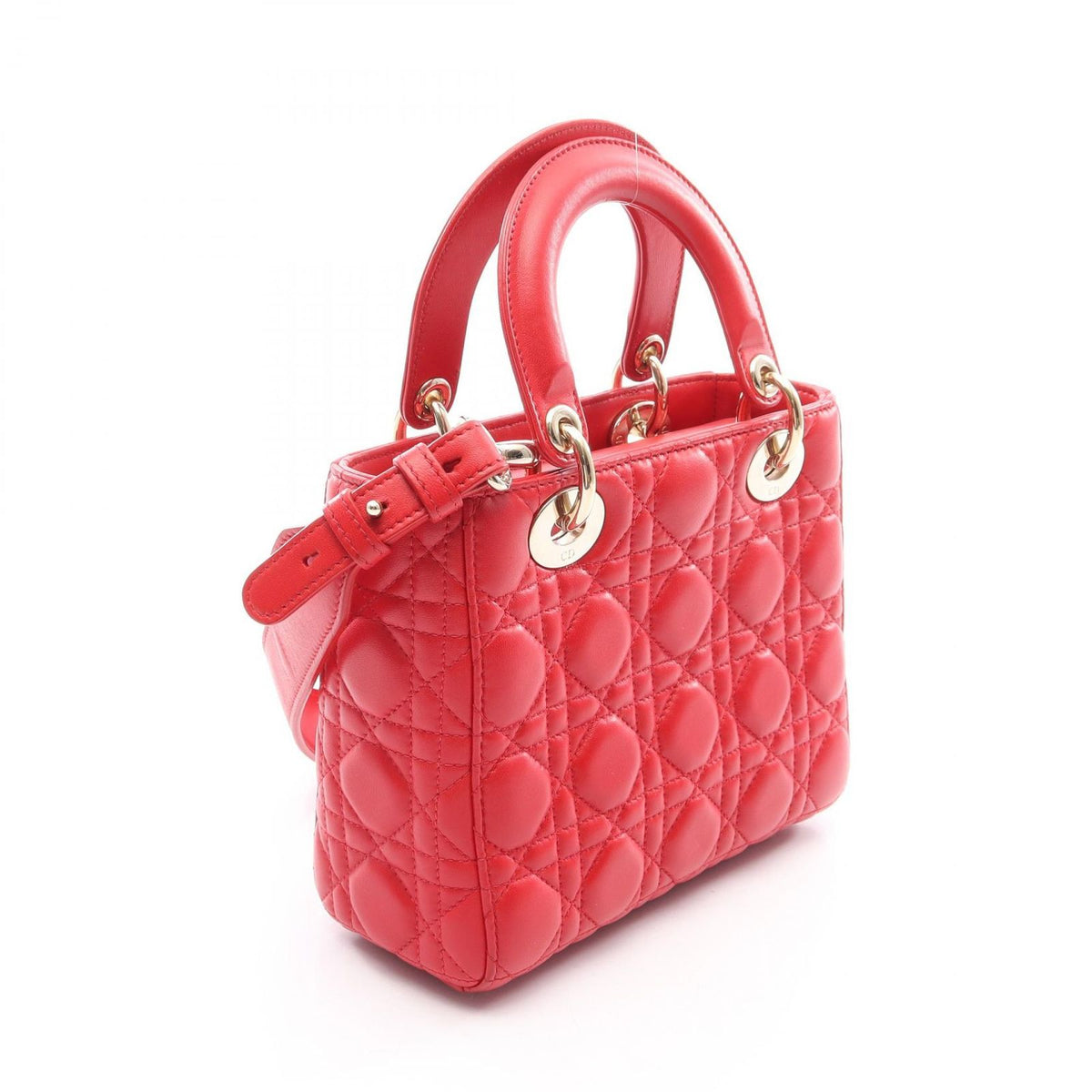 Dior Handbag Lady Dior MY Abcdior Lady Dior Small Cannage 2-Way Red Leather — view 2