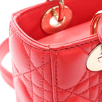 Dior Handbag Lady Dior MY Abcdior Lady Dior Small Cannage 2-Way Red Leather — view 5