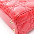 Dior Handbag Lady Dior MY Abcdior Lady Dior Small Cannage 2-Way Red Leather — view 6