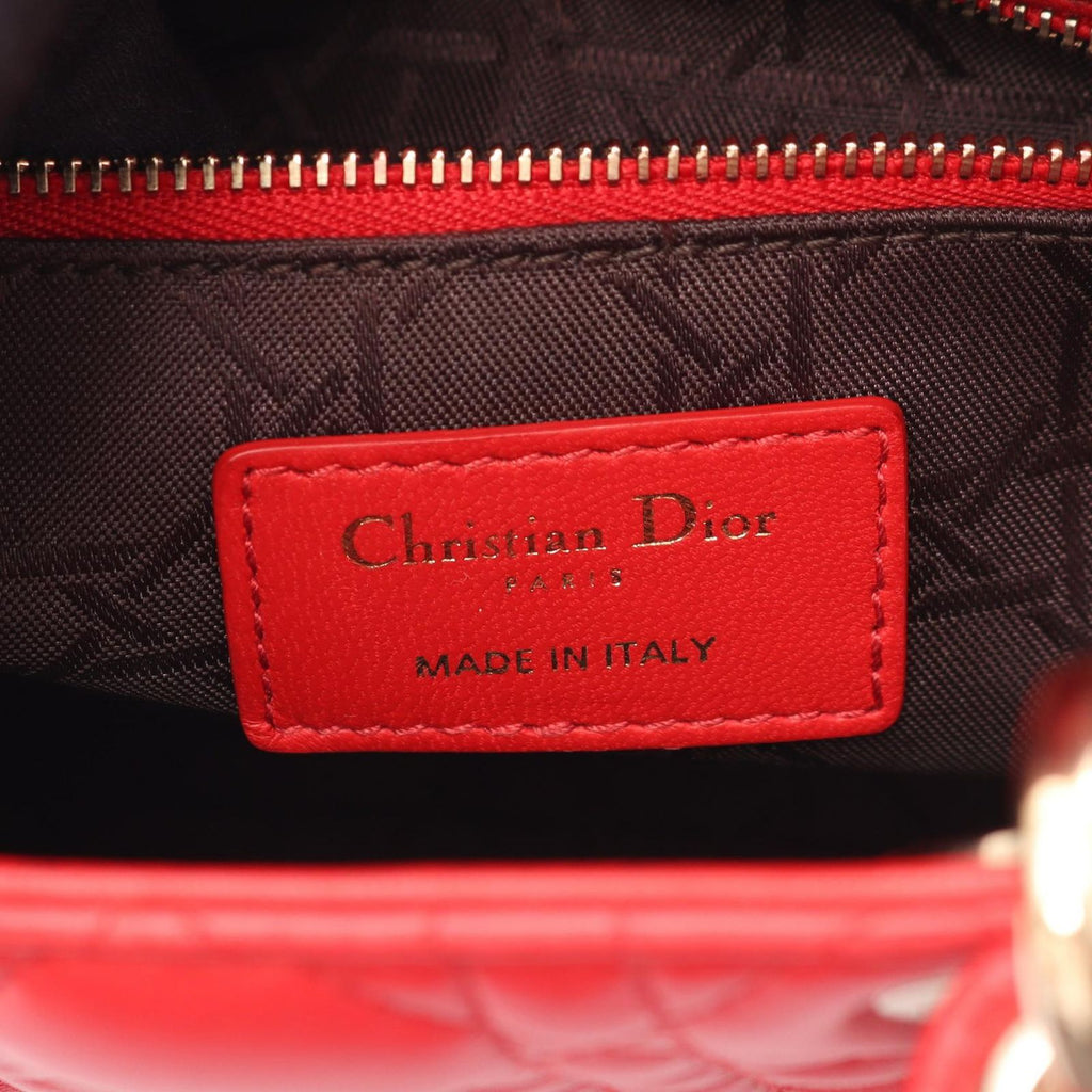 Dior Handbag Lady Dior MY Abcdior Lady Dior Small Cannage 2-Way Red Leather — view 4