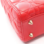 Dior Handbag Lady Dior MY Abcdior Lady Dior Small Cannage 2-Way Red Leather — view 7